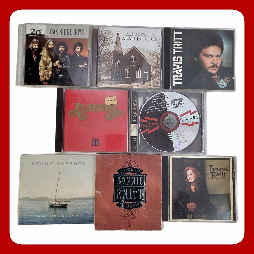 Country Music CD Lot 8 Disc Set Alan Jackson Travis Tritt Alabama Bonnie Raitt